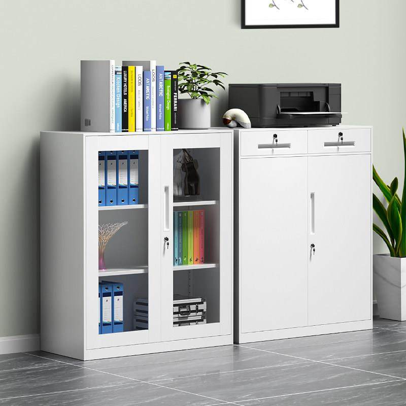 黑色铁皮柜办公室资料柜文件柜工具柜玻璃门小矮铁柜子阳台收纳柜,商业/办公家具,文件柜,淘宝优惠券,粉丝福利购,淘宝优惠卷