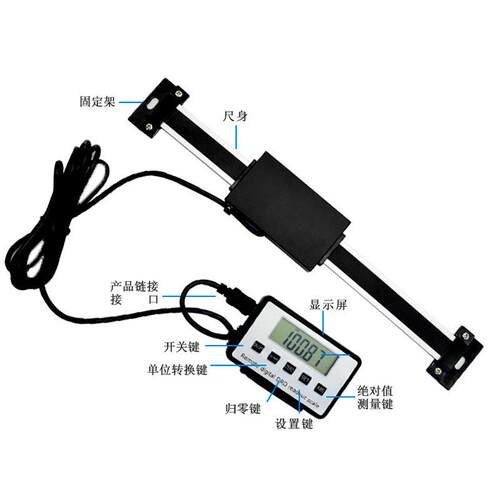 数显标尺两外接显示器尺横用光栅尺位移卡尺包邮竖厂459家标直供