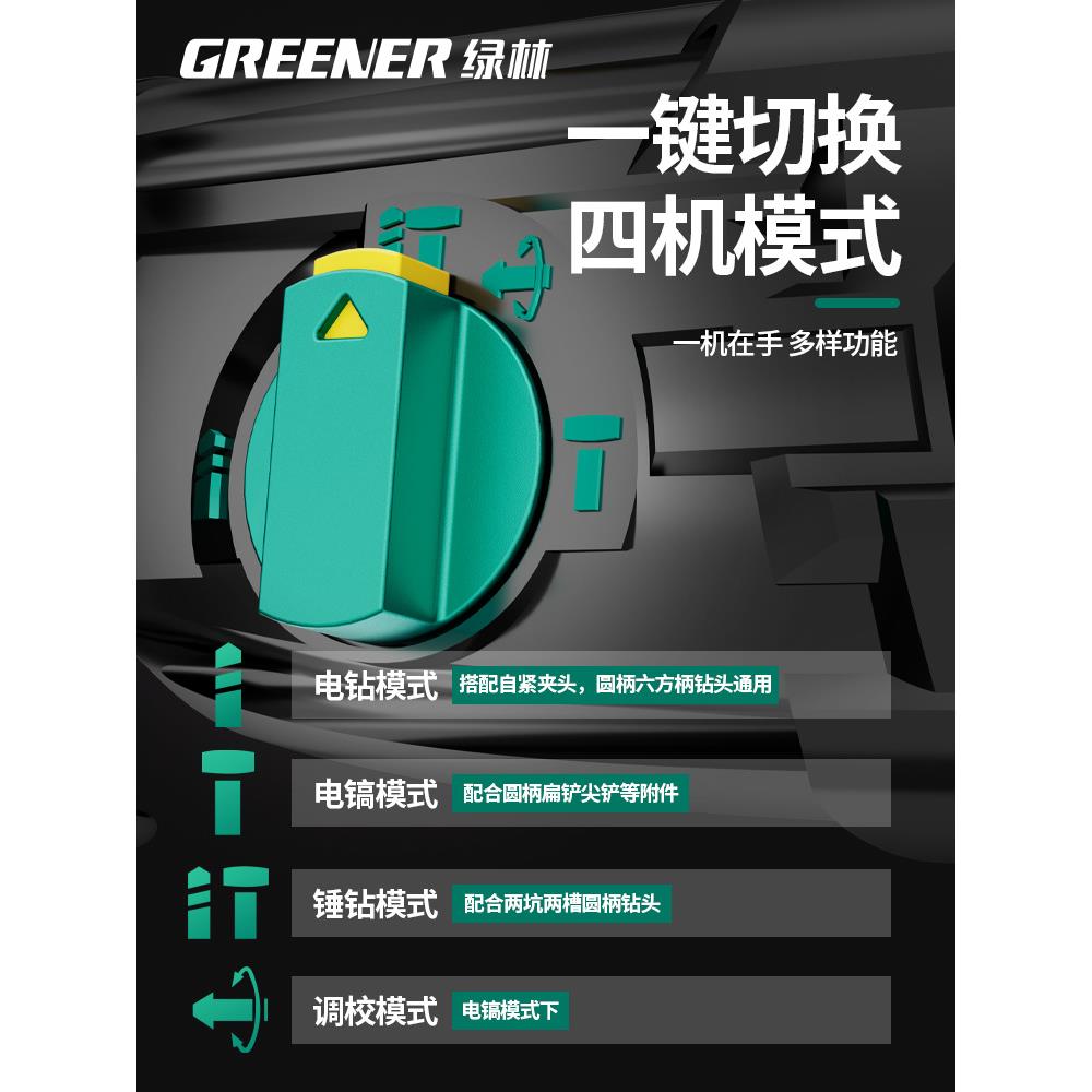 电锤冲击钻家打墙冲击电镐电两用664多功能钻用打混凝土轻型电锤