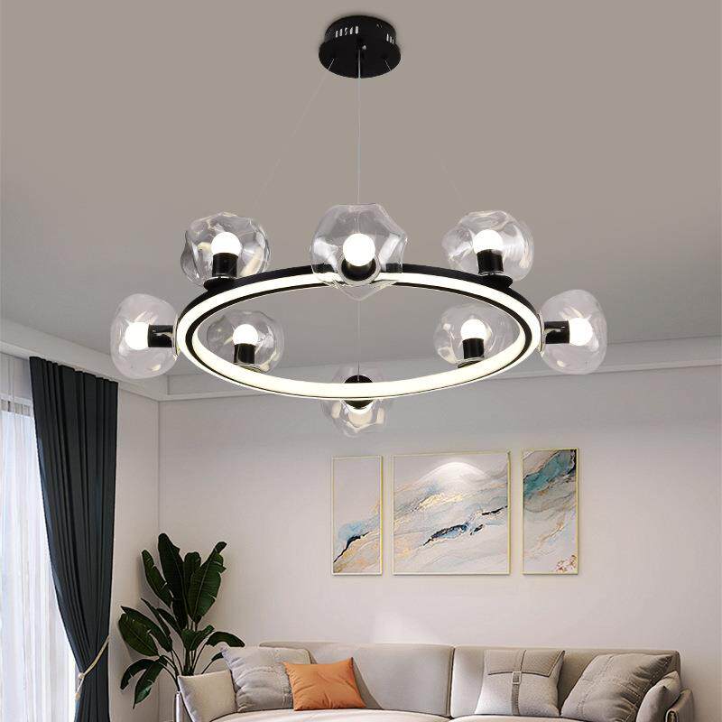 北欧灯具简约现代轻奢客厅吧台玻璃吊灯时尚个性创意餐厅泡泡灯