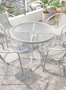 阳台小桌椅三件套休闲茶桌椅组白色可折叠一桌WKS两椅户合型茶几