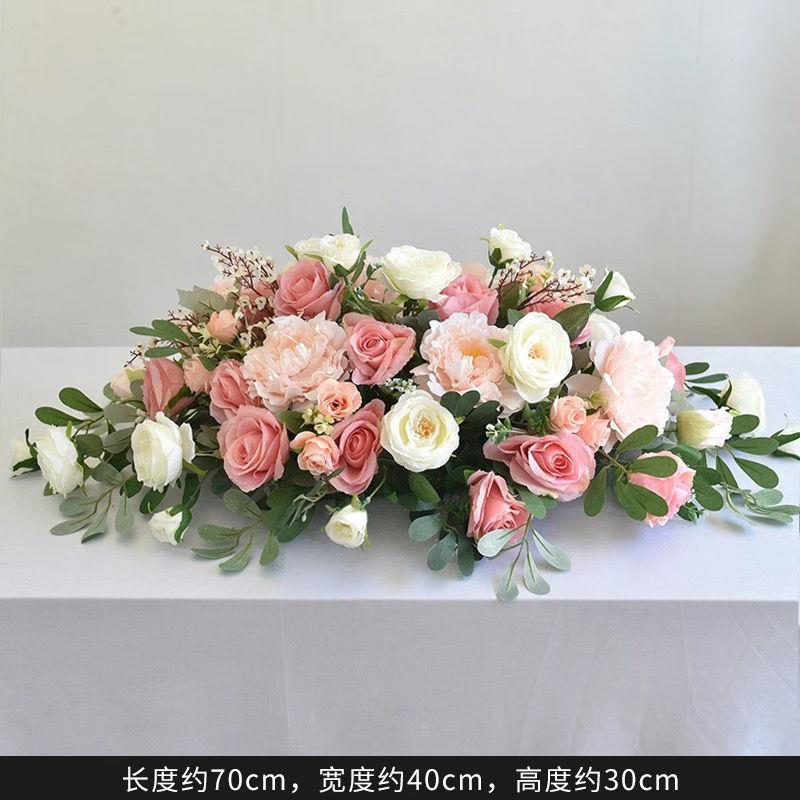 会议桌花长桌摆花仿真花商务活动签到台电视柜茶几装饰台花餐桌花