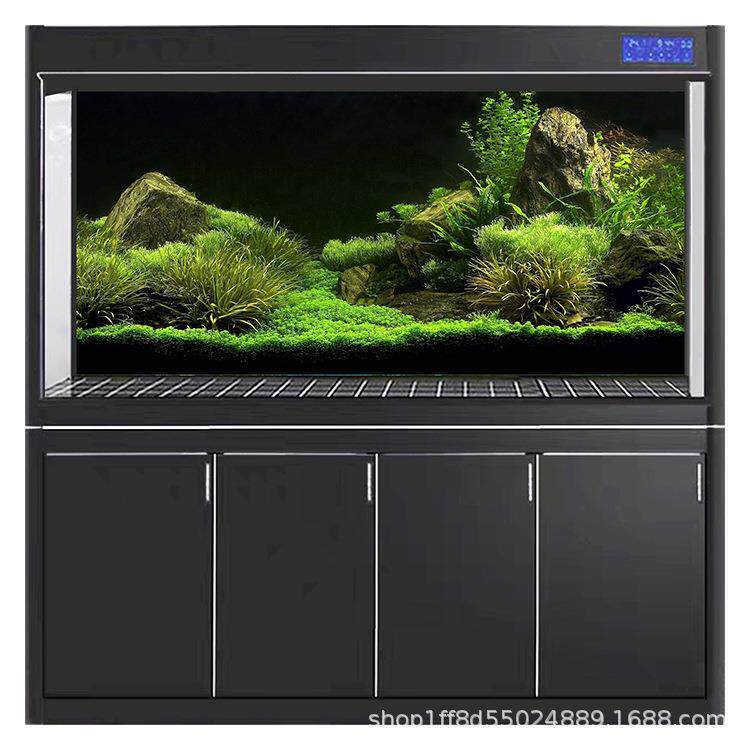 厂家鱼缸背景装饰画 多尺寸热带雨林正面有胶跨境鱼缸贴