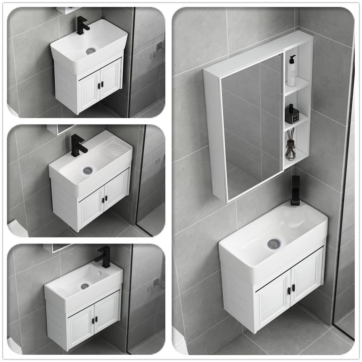 浴室柜小户型挂墙式洗手盆柜组合卫生间简约太空铝洗漱面盆吊柜30