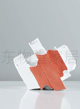 简约现代创意几何方管巢形花器摆件样板房餐厅客厅玄关软装饰品