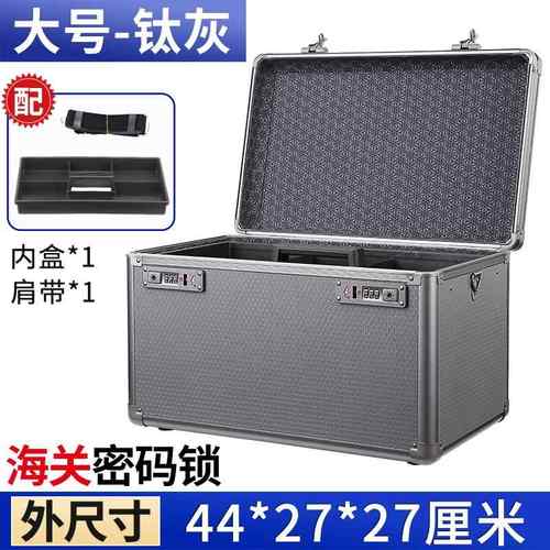 双海关锁密码收纳箱存钱贵重物品保管文件证件带锁保险盒手提百宝