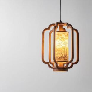 户新中式 美廊学中国风禅339意复古茶室庭走 入玄关院过道吊灯宋式