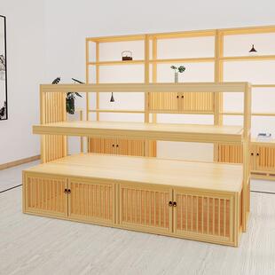 岛柜进口松木新中式展示实木榫柜卯结构多功能陈中列S93中岛台桌