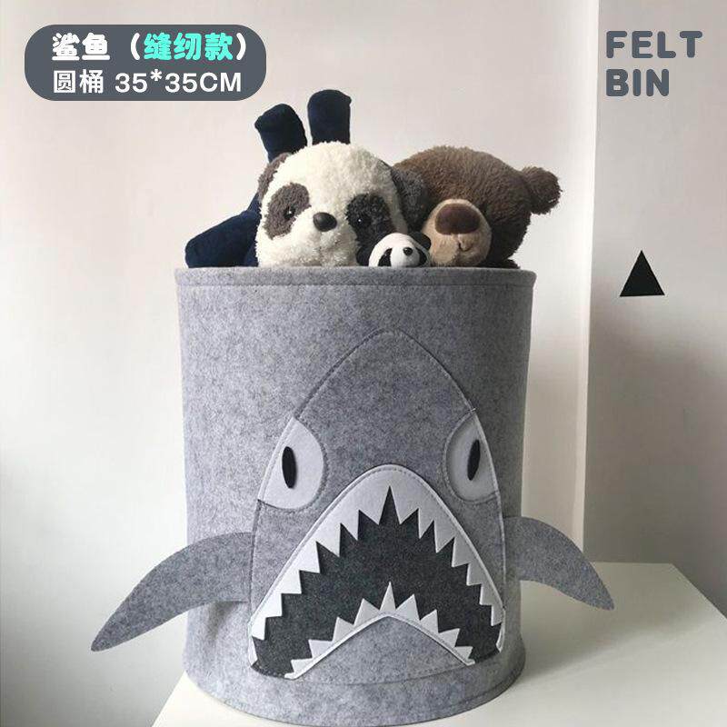 高颜值储物宝宝狮子儿童玩具水洗收纳毛毡脏衣篮篓卡通收纳筐桶