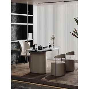 正品 风泡茶桌亚克代力大理石茶台椅 意茶桌极轻简奢现高级感奶油式