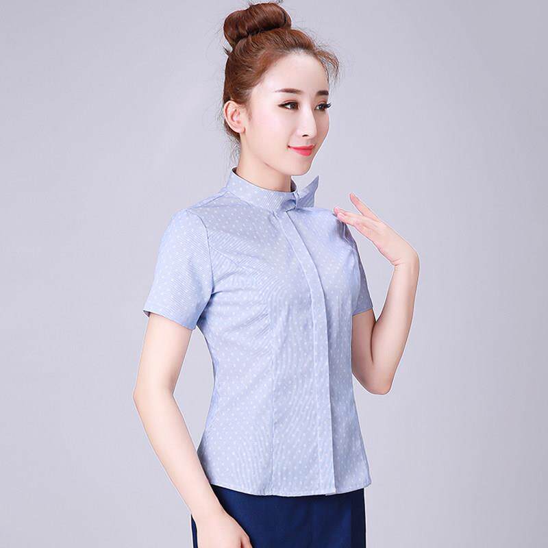 移动工作服营业厅女夏装短袖衬衫裙子裤子中国制服印花衬衫半袖