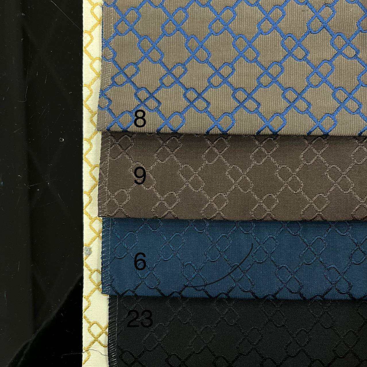 回字纹新中式锁扣形状面料菱形格沙发布料