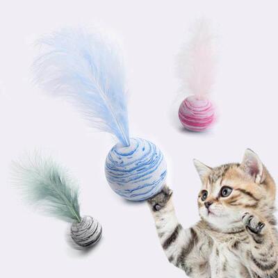 Cat toy Ball Feather Funny Cat Toy Star Ball Plus Feather Fo