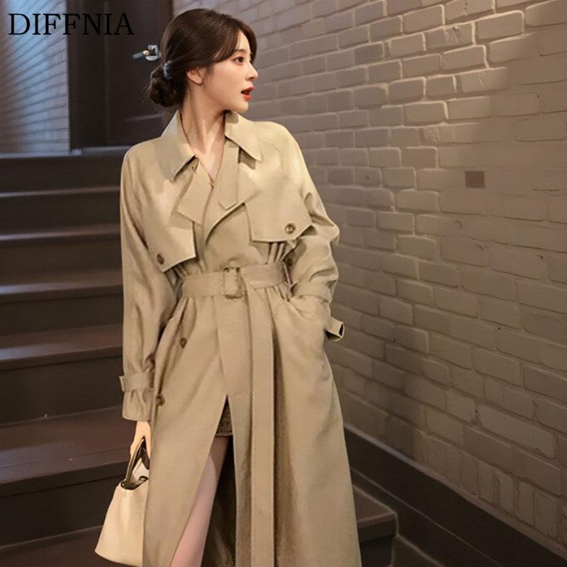Diffnia春季新款韩式休闲减龄小英伦风时尚修身风衣夹克