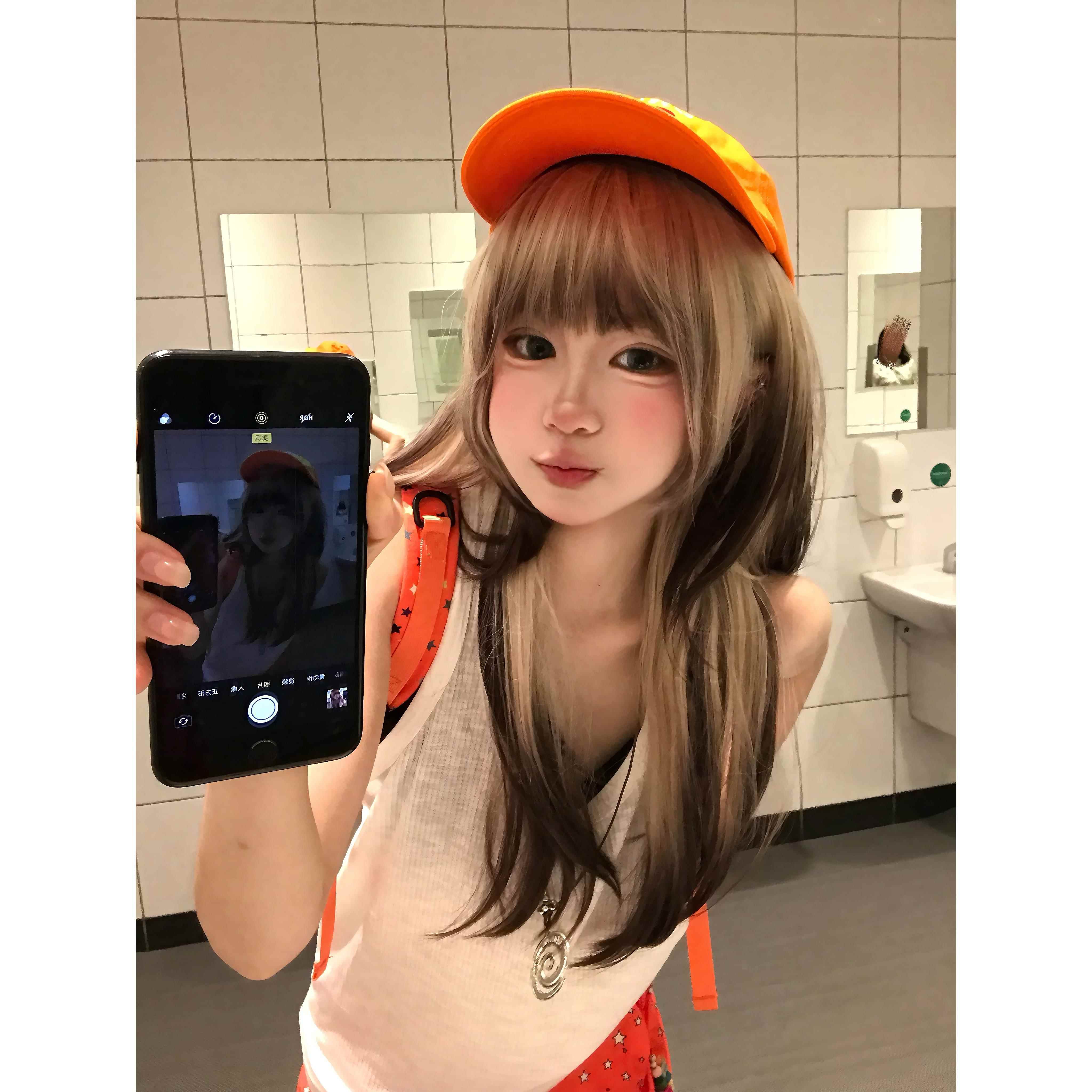 【暹罗猫】玩物堂假发女高层次黑金渐变长直发挑染整顶彷真全头套