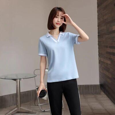 2026新款幼儿园老师园服夏季短袖蓝色工衣教师托管班幼师工作服女