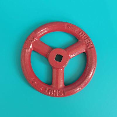 160/120船用阀门手轮圆形方孔14*14/7*7平面实心铸铁开 关转盘红