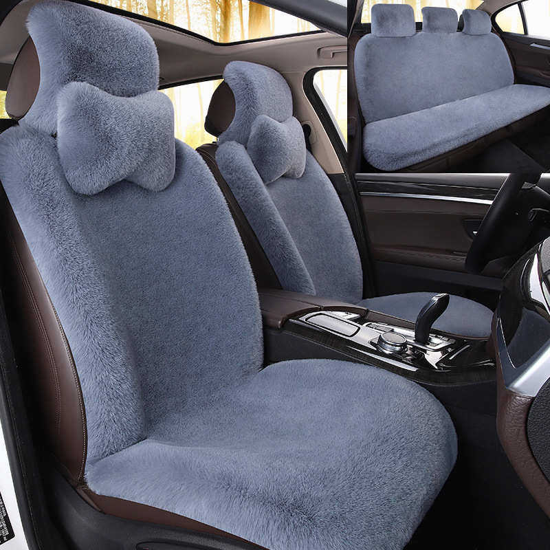 运动毛绒 单座座套加厚 靠背冬季汽车坐垫兔毛免捆绑保暖新款座椅