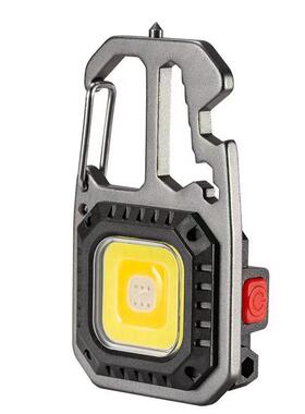 跨境led迷你手电筒 充电钥匙扣灯 COB检修灯开瓶器户外应急工作灯