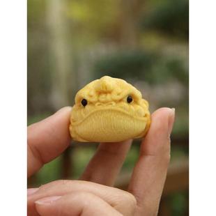 MNX2批发实心玉竹金蟾手把件竹子竹根雕刻天然老料黄皮文玩摆件墩