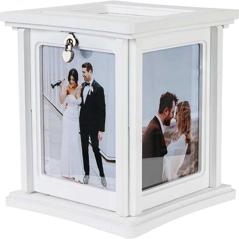 亚克力婚礼卡片盒带相框亚克力透明礼品卡带锁亚克力盒子批发,家居饰品,花瓶,淘宝优惠券,粉丝福利购,淘宝优惠卷