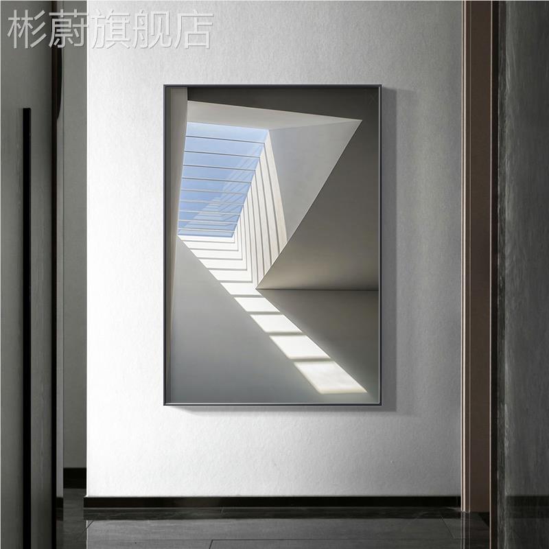 网红现代简约客厅装饰画墙大幅落地画墙壁墙抽象画玄关沙画发背景图片