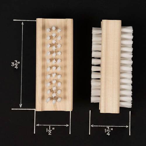 Wooden Two-sided Hand Nail Brush Stiff Bristle Fingernail