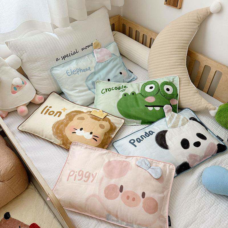 A类纯棉双层纱儿童枕套一对装全棉30x50cm枕头套学生单枕芯内胆套