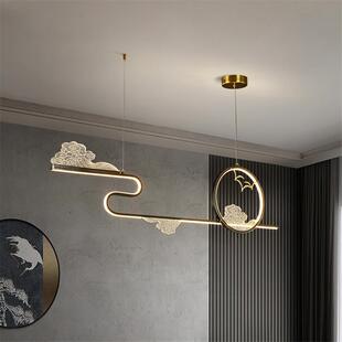 轻奢中国风餐厅书房茶室灯新中式高端全铜客厅吸顶灯广东中山灯具