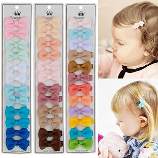 Solid Grosgrain Hair Lot Cli Kids 4.5cm Bowknot 12Pcs Ribbon