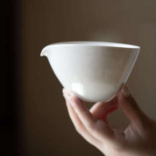 无茶具公道杯家用心无旁骛景德镇陶瓷公道杯禅意草木灰中式 元 公杯