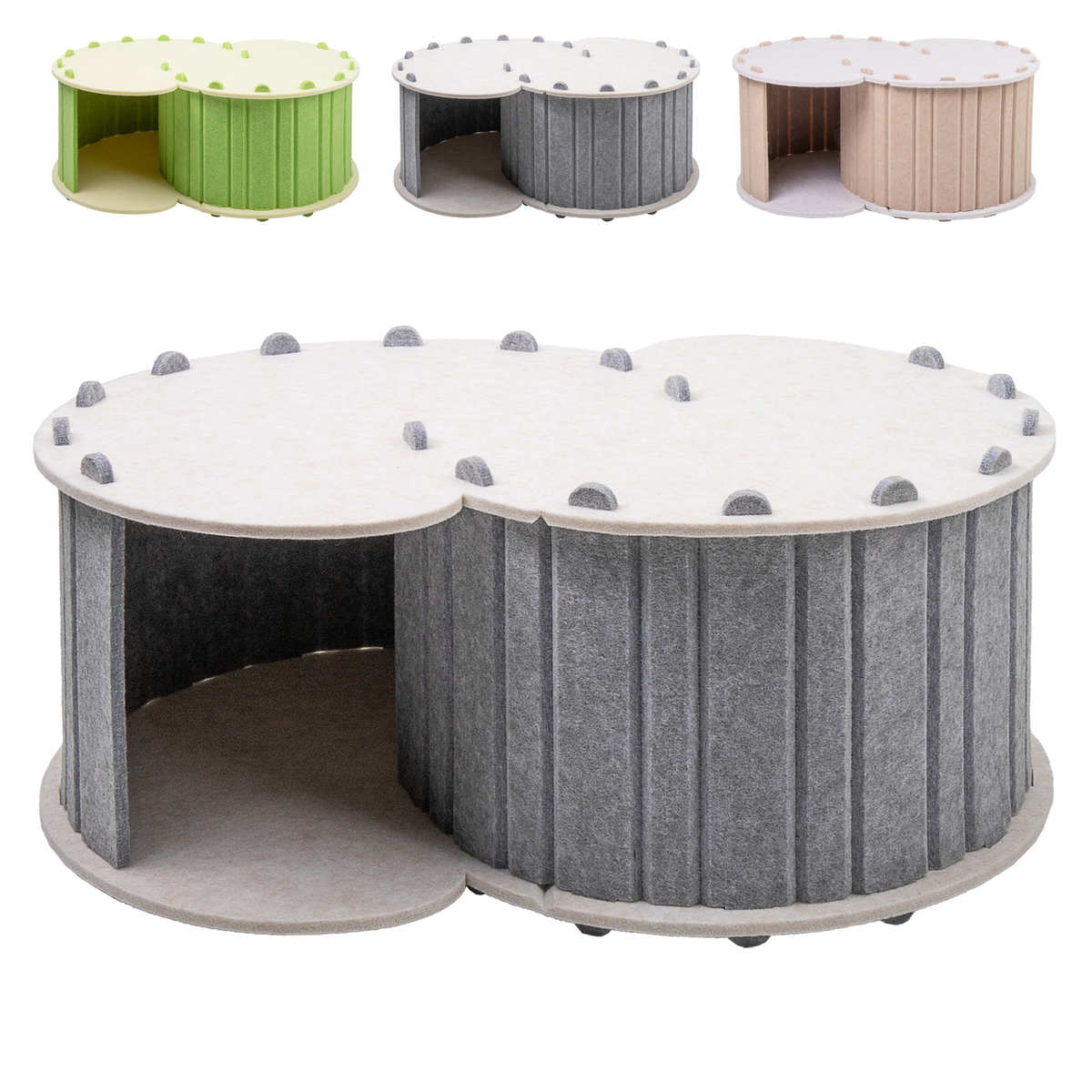 批发毛毡猫窝双层透气猫屋可拆卸便携收纳宠物窝拼接猫房子