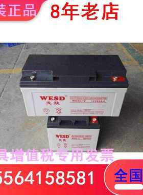 蓄电池WESD WD65-12直流电源 器械设备备用12V65AH免维护全新