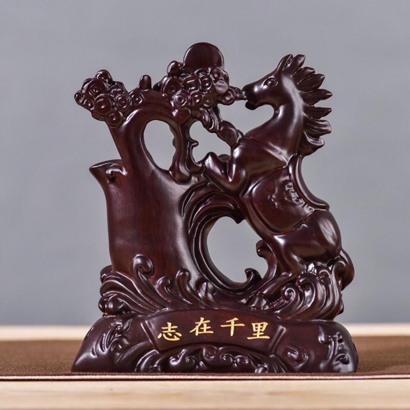 书房桌面家居工艺品笔筒十二生肖属相动物摆件黑檀木雕刻笔筒饰品