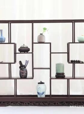 多实木式博古架小宝桌阁茶壶架古玩架中CST现代简约子免安装面多