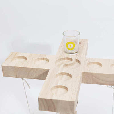 Ring Toss Game 木制投掷游戏 钩和射击梯射击互动游戏酒杯玩具