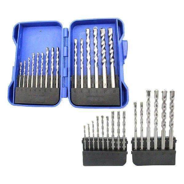 15 Pcs Masonry Drill Bits Carbide Concrete For Tile Metal