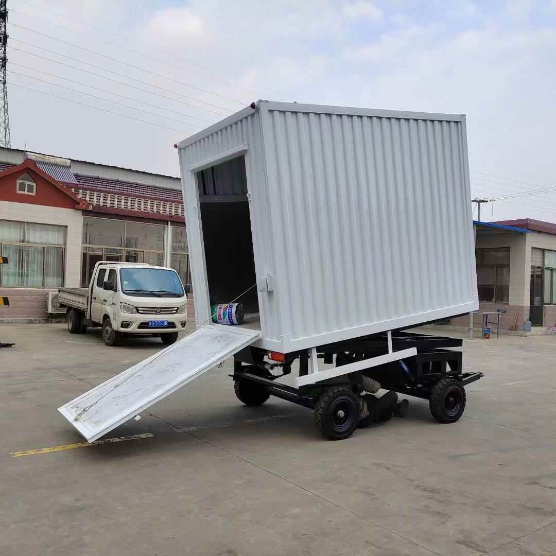 1吨自卸箱式拖车2800*2000*2200半挂箱式货运四轮拖车厂家供应