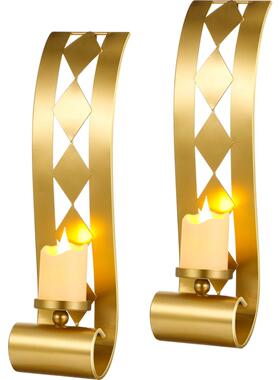 壁灯术两套金墙壁艺装件饰墙壁烛台优雅墙壁艺术0625蜡烛壁灯客属