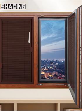 ZQ磁百叶窗铝合金F76S86MT控单玻内置中空百内开窗卫光生间防水遮