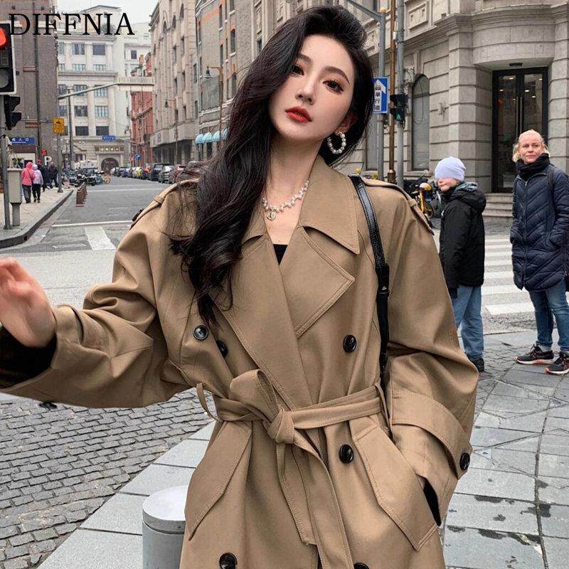 DIFNIA风衣外套女小个子新款春季高级感超好看韩系中长款气质大衣