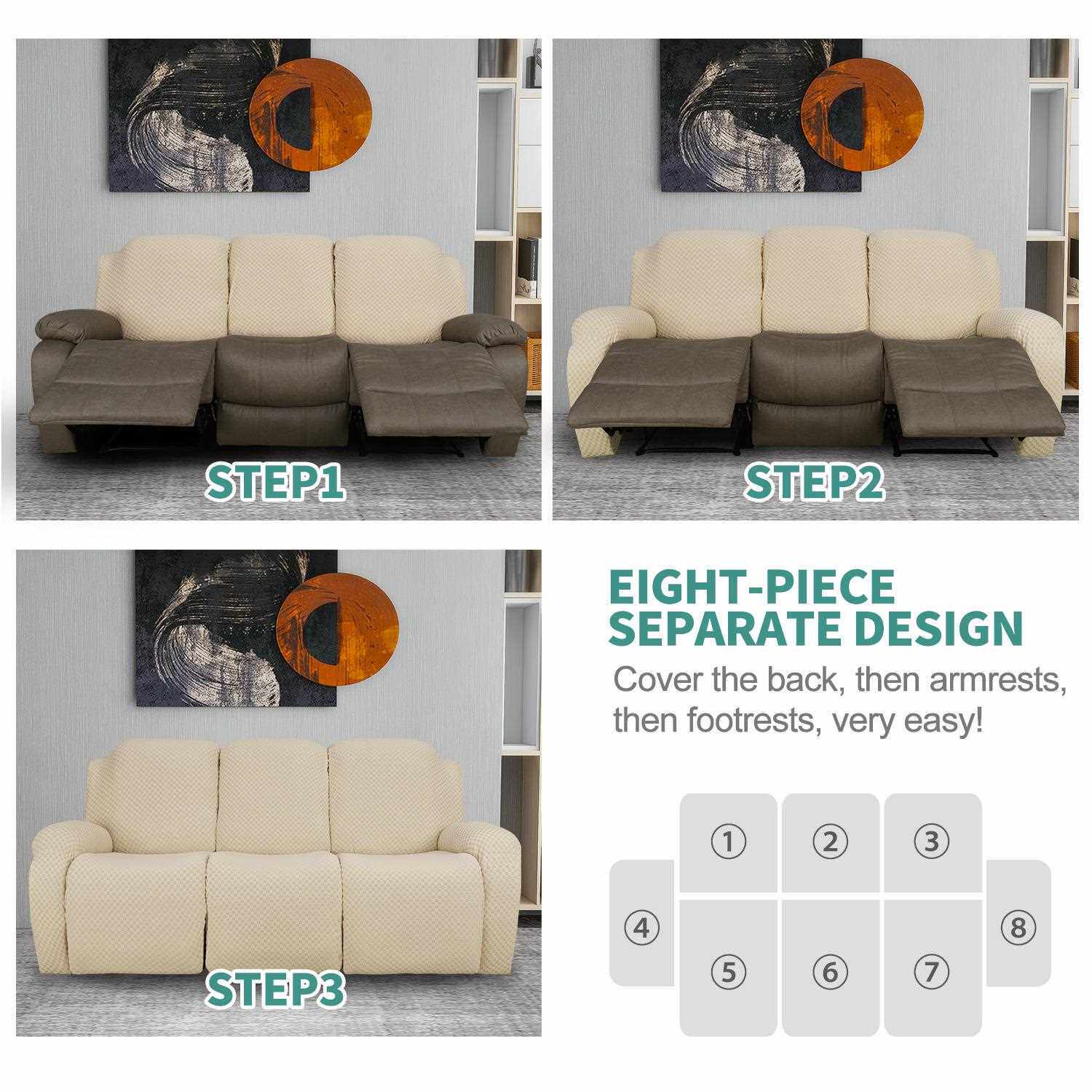 跨境弹力纯色全躺椅套12包躺套椅简约沙发厚保罩加布艺沙护发套罩