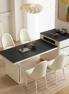 简RST约现代岩板岛小台桌一餐体可伸缩户型家餐用厅吃饭餐桌椅组