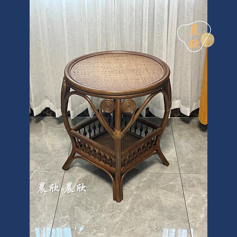 圆形边几现代简约小户型客厅家用角几藤编沙发小茶几阳台休闲茶桌