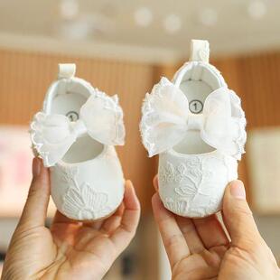 Cute White Lace Baby Girl Princess shoes Baby Moccasins Moc