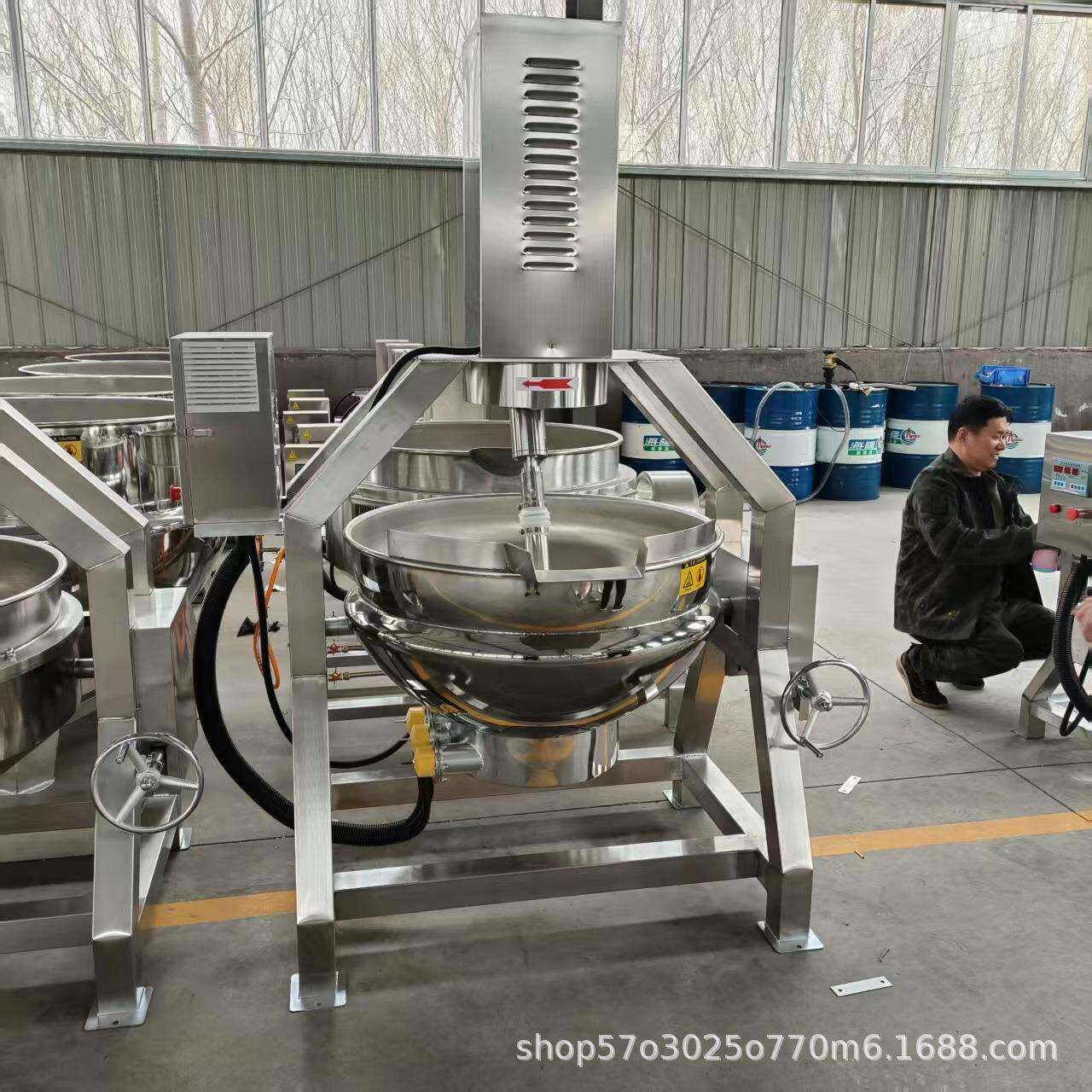 商用全自动行星搅拌炒锅杂酱炒料机板面酱料搅拌机肉末馅料炒锅