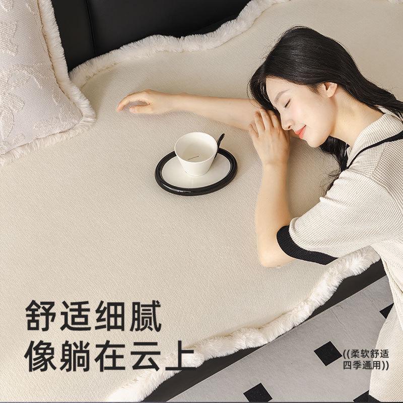 冬季加厚防水隔尿沙发垫纯色北欧沙发盖布巾防滑通用座垫可代发