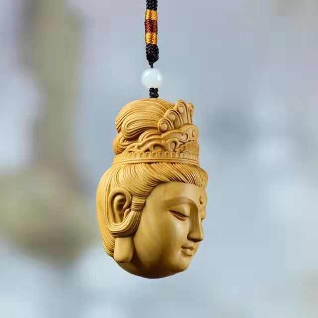 黄杨木雕佛像文玩男士随身把玩手把件雕刻工艺品木质雕刻观音挂件