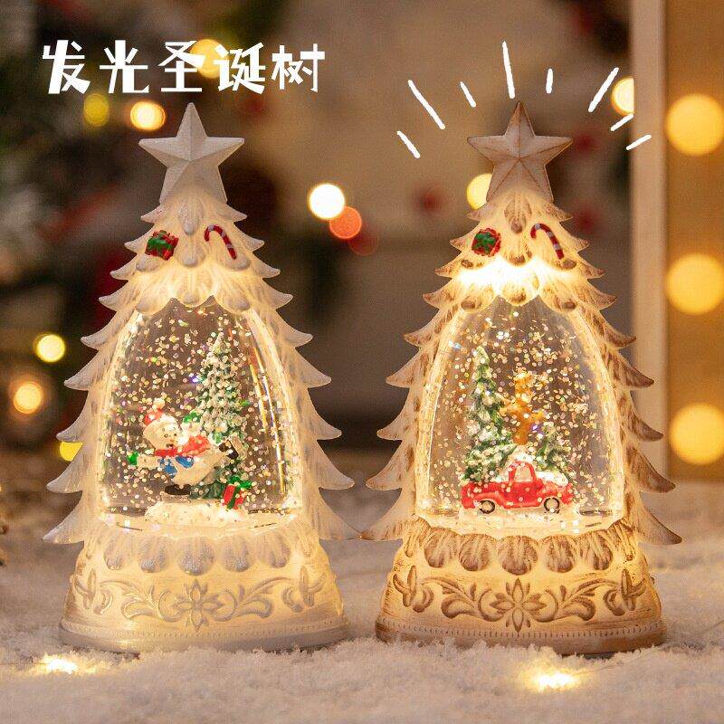 圣诞节圣诞树灯小雪人老人摆件礼圣诞装饰品