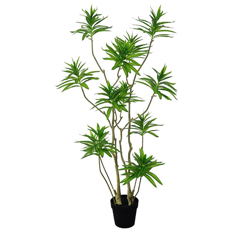 仿真百合竹树假植物大型仿真绿植橱窗装饰盆栽造景千年木假树摆